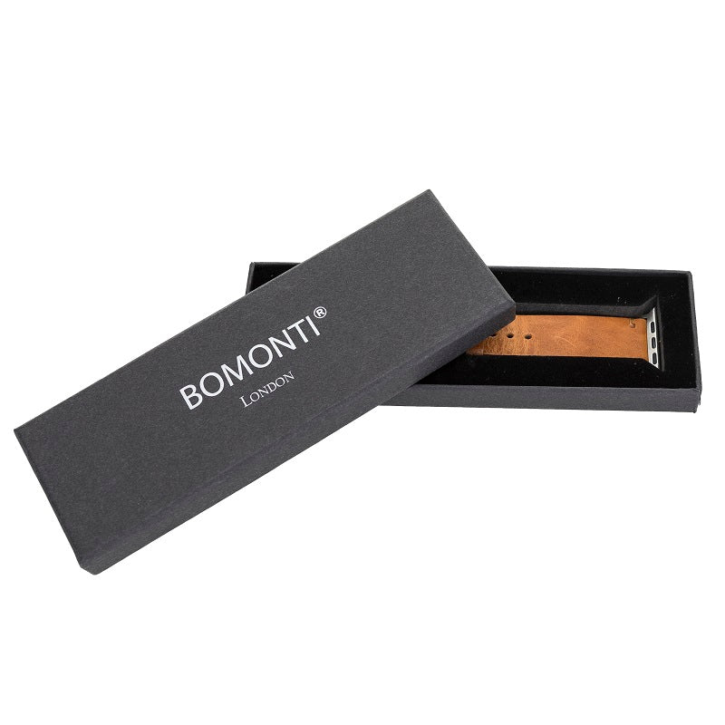 Launceston Elite Brown Genuine Leather Apple Watch Band Strap 38mm 40mm 42mm 44mm 45mm for All Series - Bomonti - 7