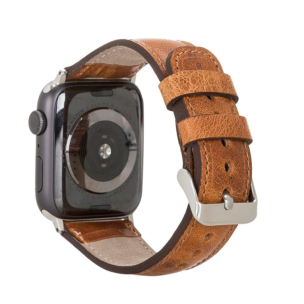 Westminster Elite Brown Genuine Leather Apple Watch Band Strap 38mm 40mm 42mm 44mm 45mm for All Series - Bomonti - 2