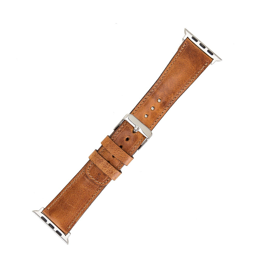 Westminster Elite Brown Genuine Leather Apple Watch Band Strap 38mm 40mm 42mm 44mm 45mm for All Series - Bomonti - 3