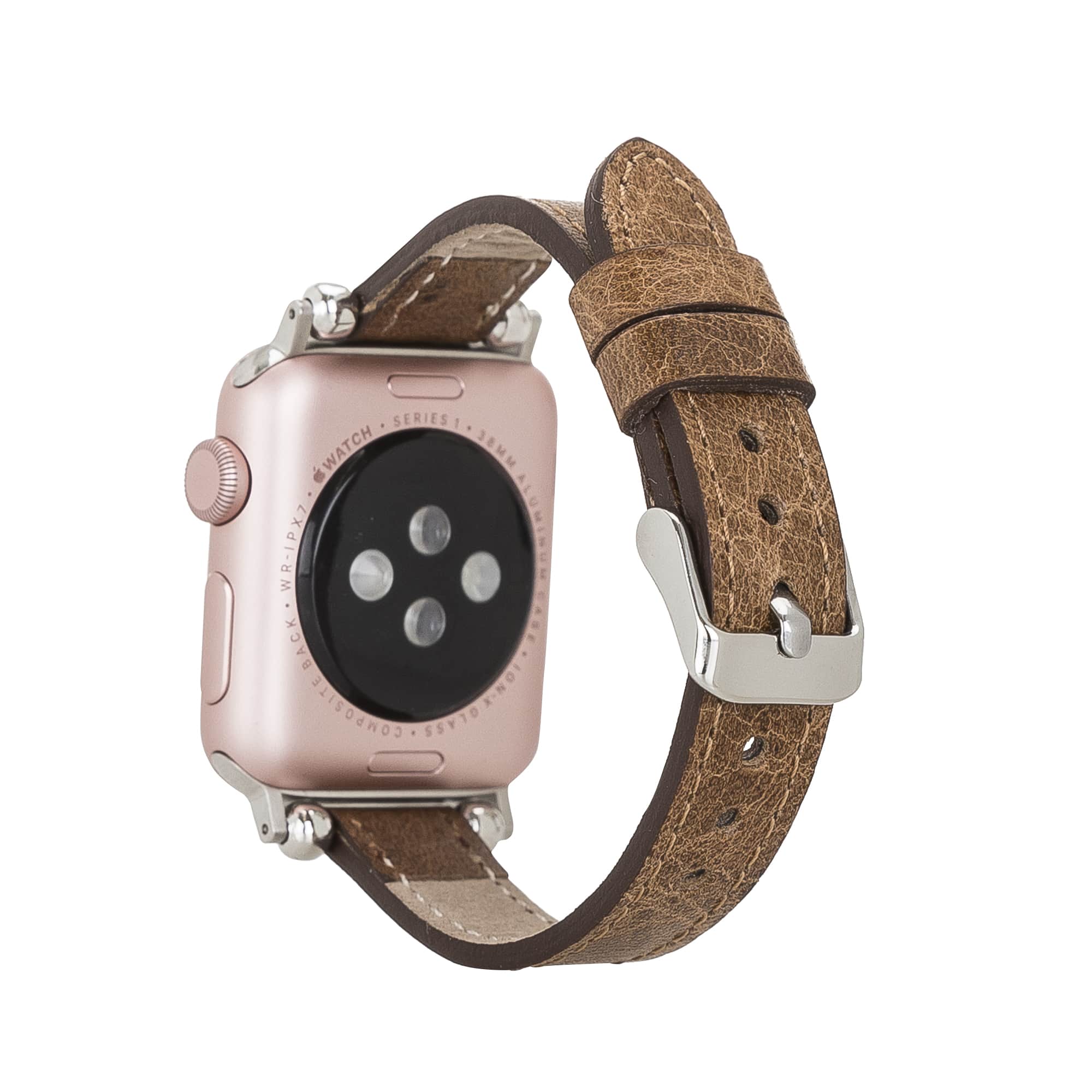 Liverpool Classic Brown Genuine Leather Apple Watch Band Strap 38mm 40mm 42mm 44mm 45mm for All Series - Bomonti - 2