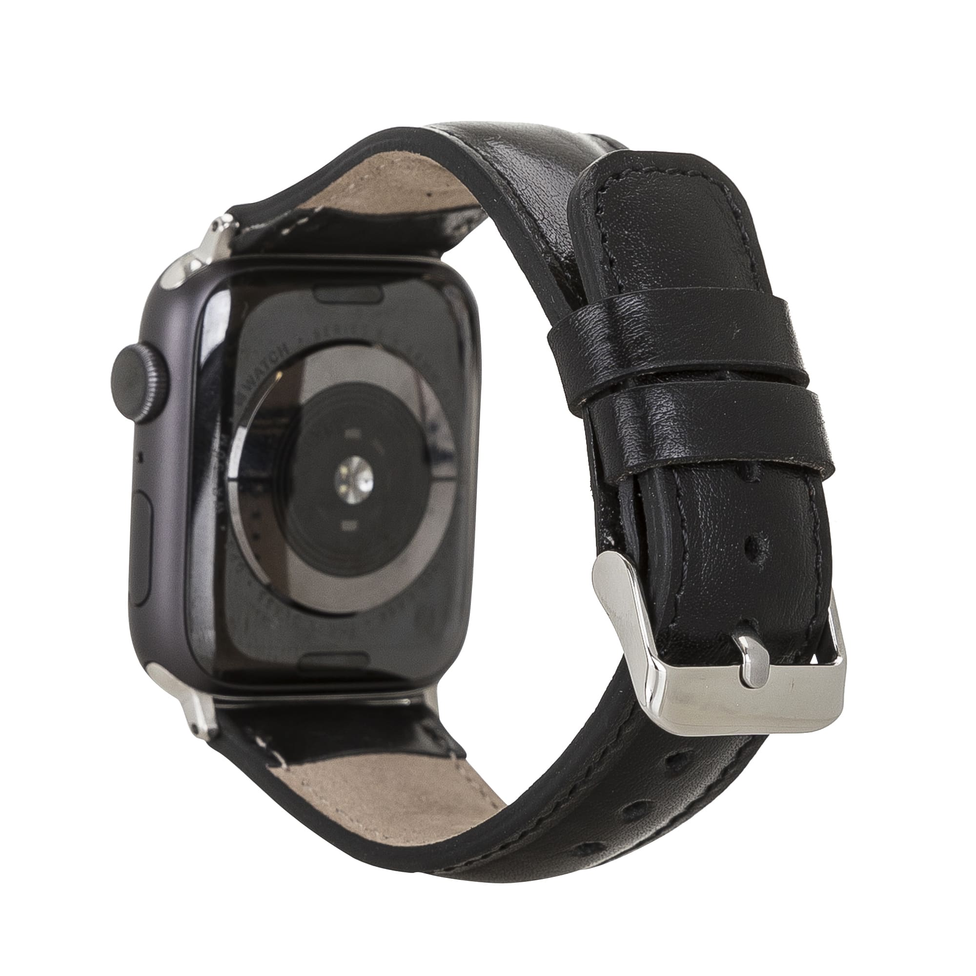 London Black Genuine Leather Apple Watch Band Strap 38mm 40mm 42mm 44mm 45mm for All Series - Bomonti - 2
