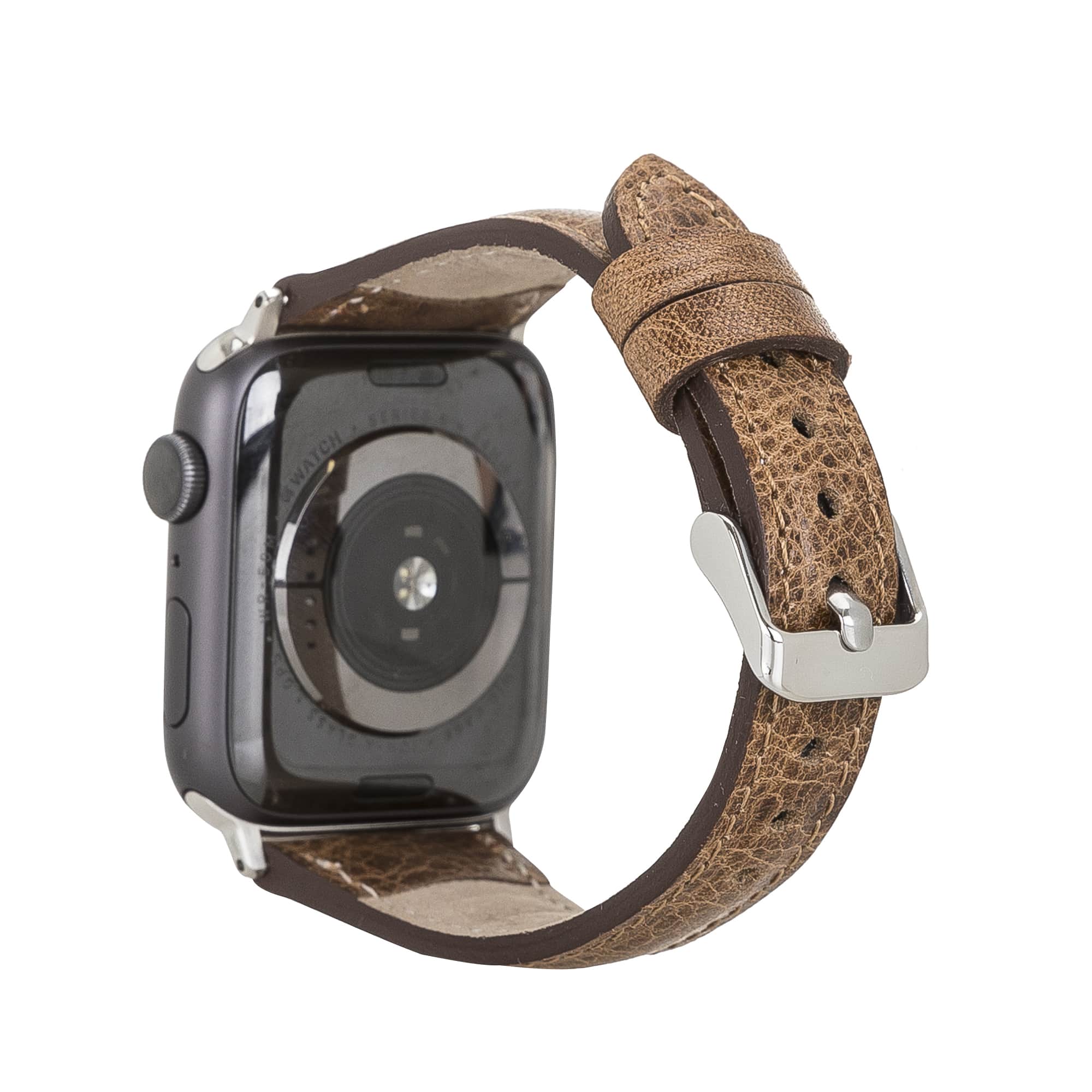 Manchester Classic Brown Genuine Leather Apple Watch Band Strap 38mm 40mm 42mm 44mm 45mm for All Series - Bomonti - 2