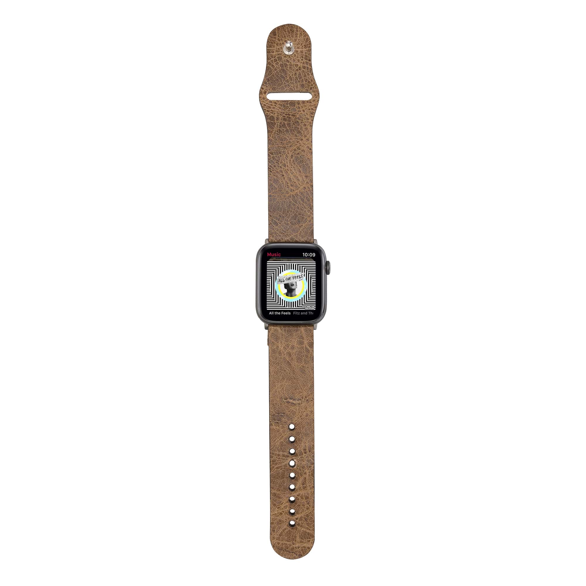 Sutton Classic Brown Genuine Leather Apple Watch Band Strap 38mm 40mm 42mm 44mm 45mm for All Series - Bomonti - 5