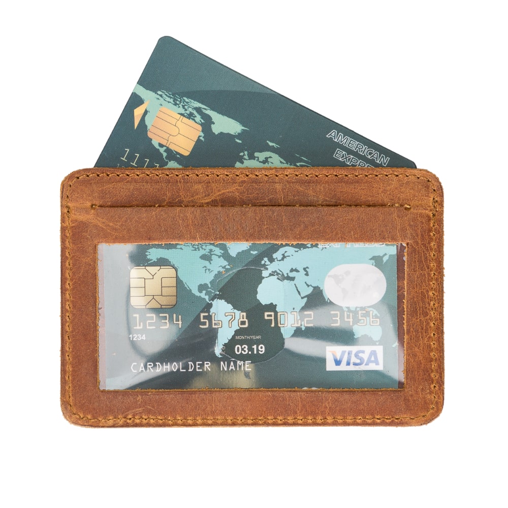 Brown Leather Minimalist Coin Wallet Purse - Bomonti - 5