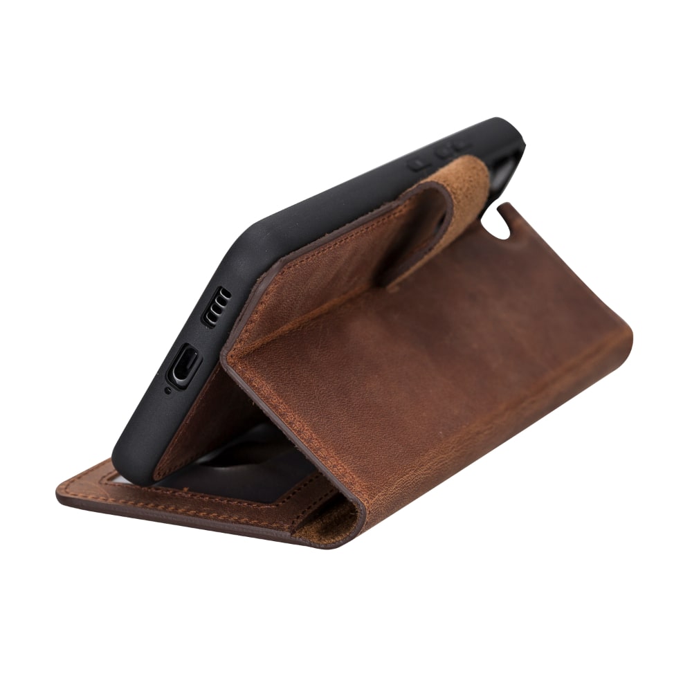 Brown Leather Samsung Galaxy S22+ Wallet Case with Card Holder - Bomonti Leather - 7