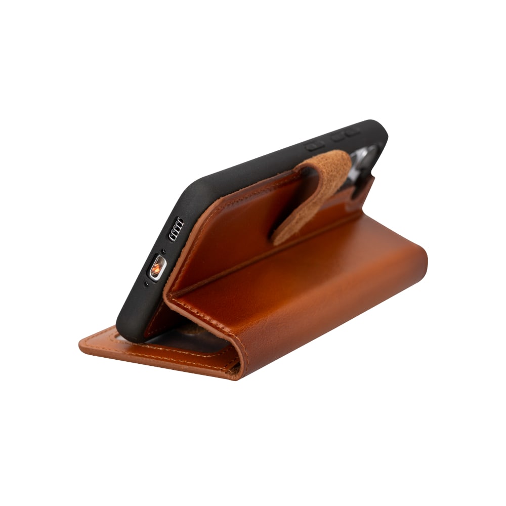 Brown Leather Samsung Galaxy S23 Detachable Wallet Card Holder Cover Case - Bomonti - 8