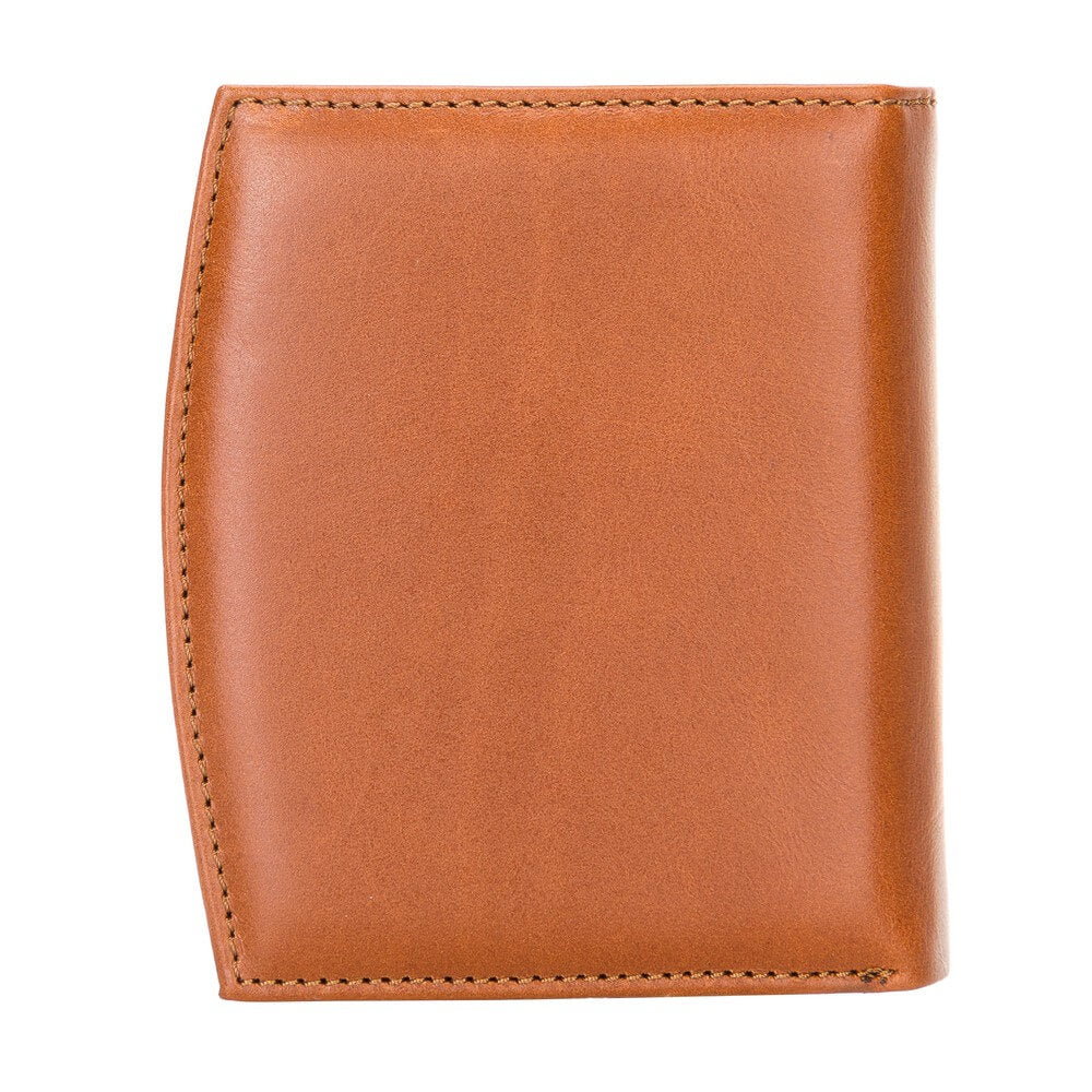 Brown Luxury Leather Bifold Minimalist Wallet with Zipper coin slot - Bomonti - 4
