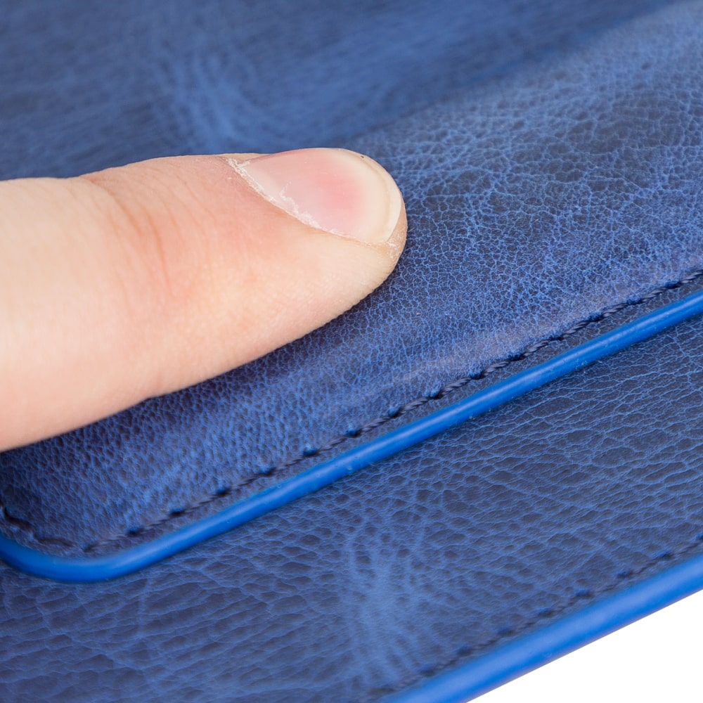 Ergonomic Blue Luxury Leather Mouse Pad with Wrist Rest Support and anti-slip - Bomonti - 5