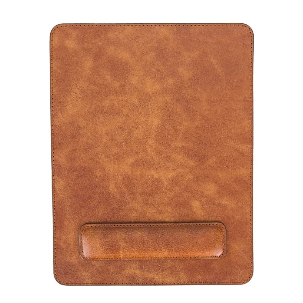 Ergonomic Heavy Brown Luxury Leather Mouse Pad with Wrist Rest Support and anti-slip - Bomonti - 1