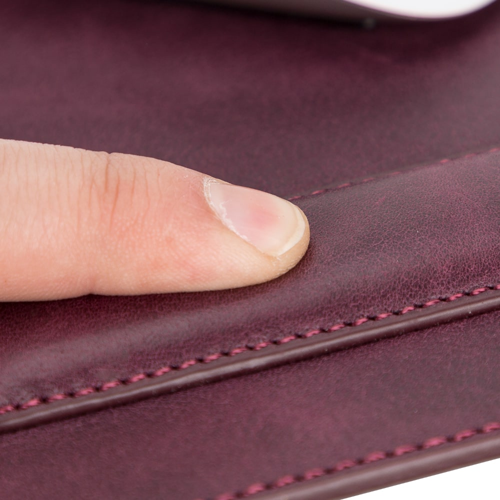 Ergonomic Wine Red Luxury Leather Mouse Pad with Wrist Rest Support and anti-slip - Bomonti - 5