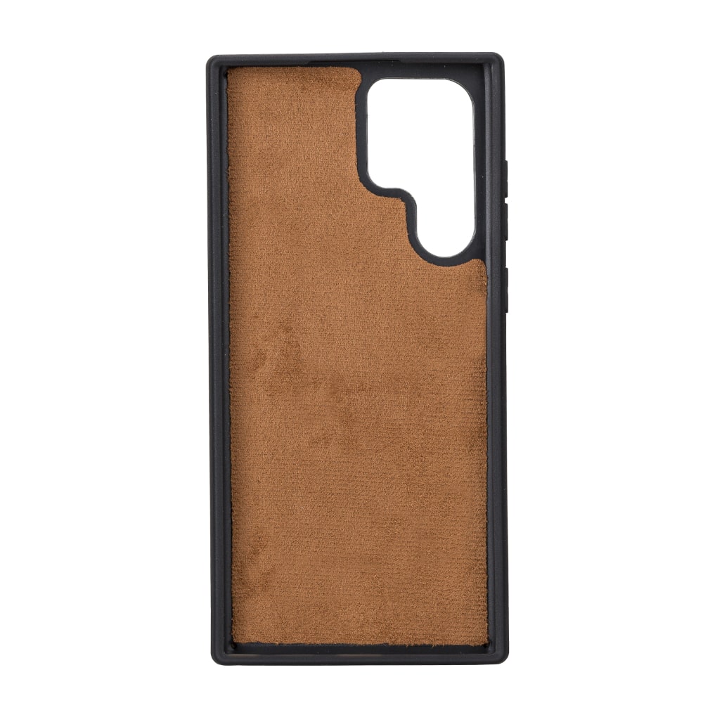 Golden Brown Leather Samsung Galaxy S22 Ultra Wallet Case with S Pen & Card Holder - Bomonti Leather - 6