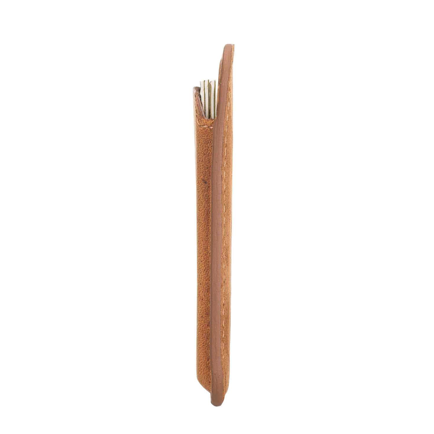 Golden Brown Leather Apple MagSafe Card Holder Magnetic Wallet for iPhone - Bomonti - 6