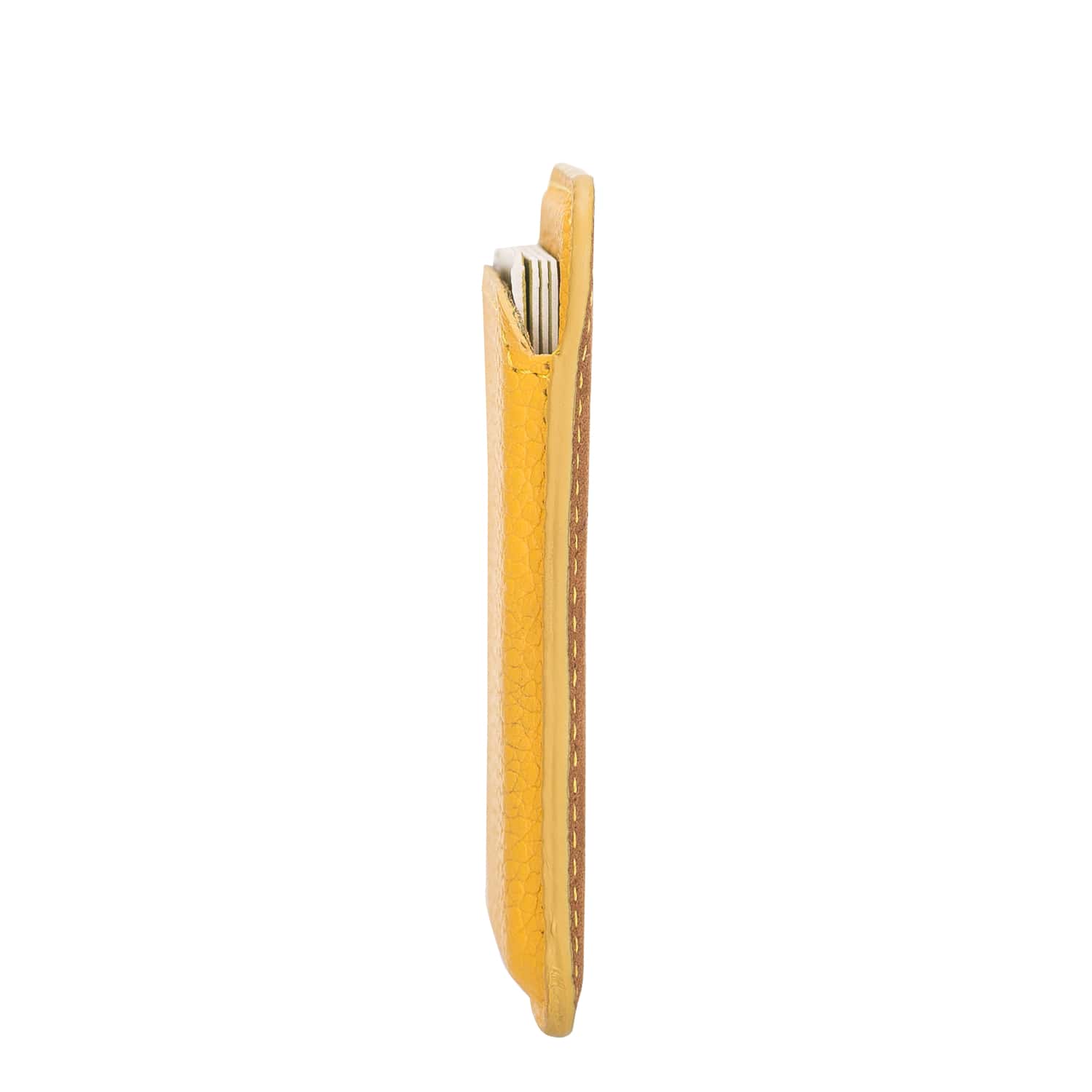 Yellow Leather Apple MagSafe Card Holder Magnetic Wallet for iPhone - Bomonti -5