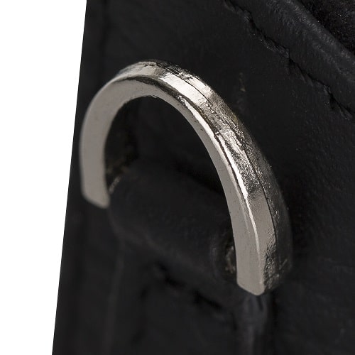 Luxury Black Leather Apple AirPods Bag Cover Case with Side Hooks - Bomonti - 5