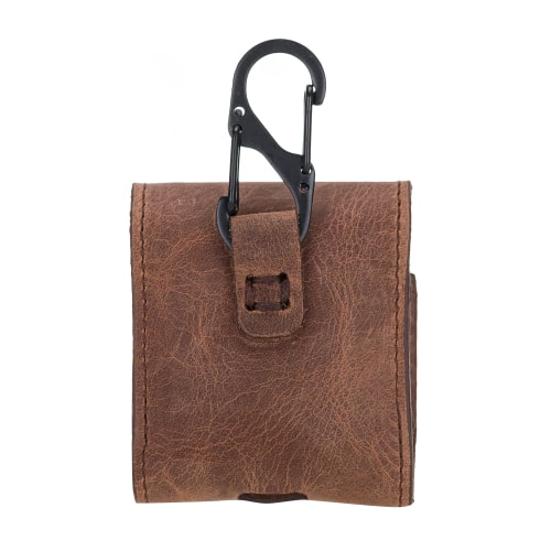 Luxury Brown Leather Apple AirPods Bag Cover Case with Magnetic Closure - Bomonti - 2