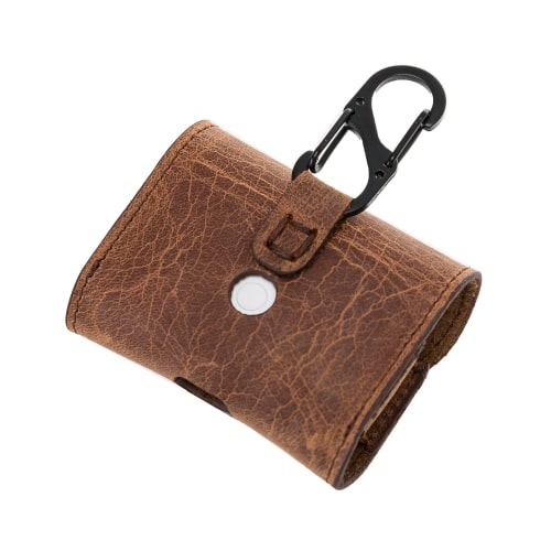 Luxury Brown Leather Apple AirPods Pro Bag Cover Case with Magnetic Closure - Bomonti - 5