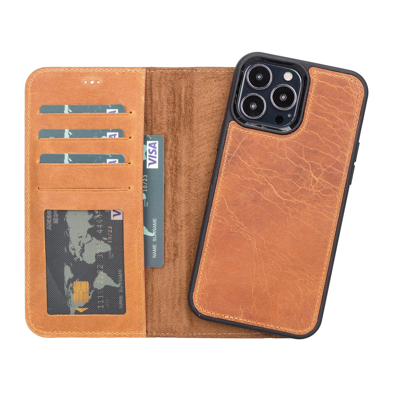 Estuche tipo billetera desmontable de cuero para iPhone 14 Pro Max con MagSafe (6.7")