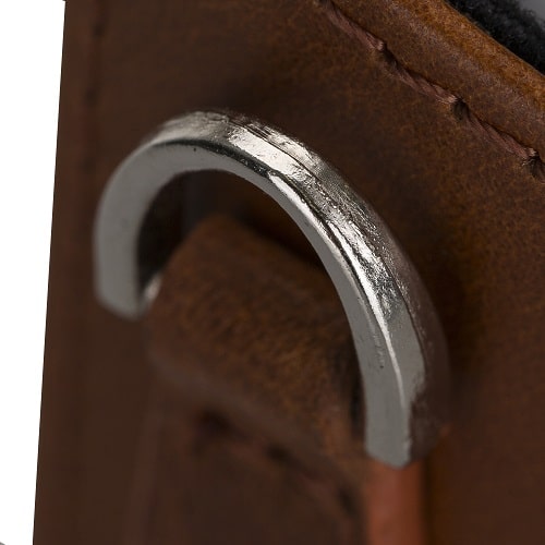 Luxury Golden Brown Leather Apple AirPods Bag Cover Case with Side Hooks - Bomonti - 5