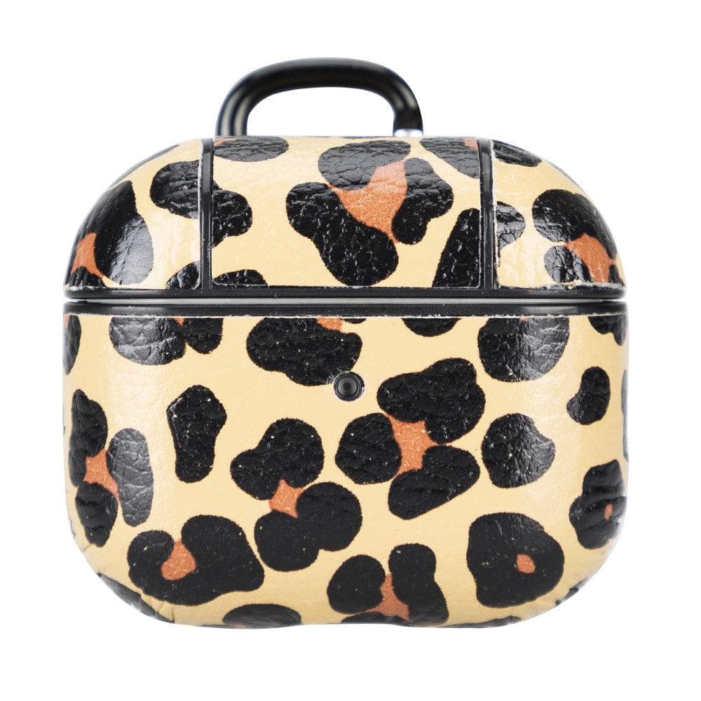 Luxury Leopard Leather Apple AirPods Flip Cover Case with Back Hook 3rd Generation - Bomonti - 2