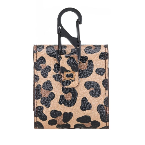 Luxury Leopard Leather Apple AirPods Bag Cover Case with Magnetic Closure - Bomonti - 2