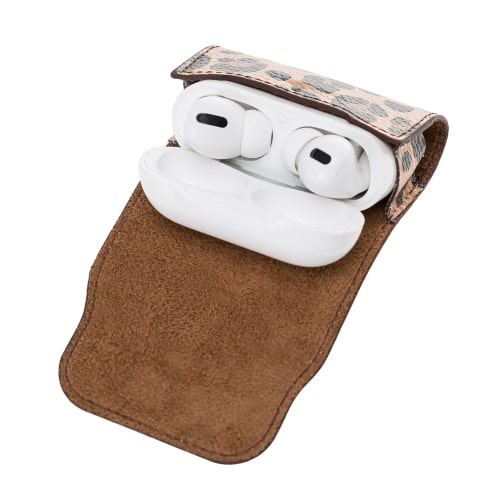 Luxury Leopard Leather Apple AirPods Bag Cover Case with Magnetic Closure - Bomonti - 6