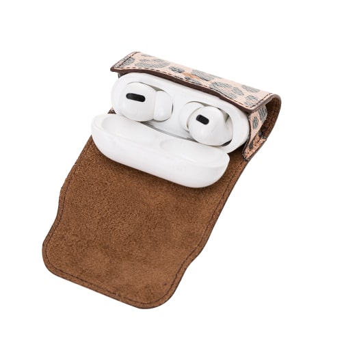 Luxury Leopard Leather Apple AirPods Pro Bag Cover Case with Magnetic Closure - Bomonti - 4