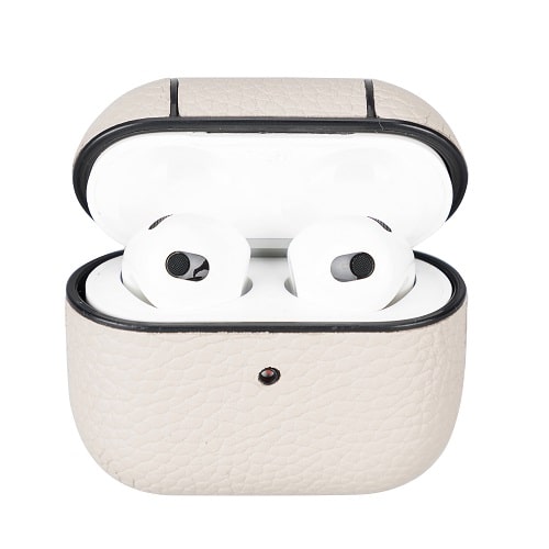 Luxury Pink Leather Apple AirPods Flip Cover Case with Back Hook 3rd Generation - Bomonti - 5