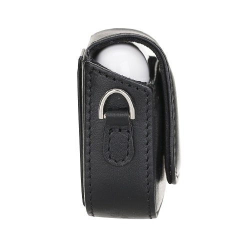 Luxury Tan Black Leather Apple AirPods Bag Cover Case with Side Hooks - Bomonti - 3