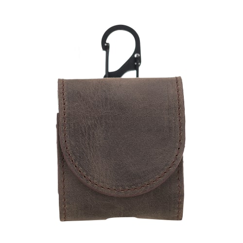 Luxury Tan Brown Leather Apple AirPods Bag Cover Case with Magnetic Closure - Bomonti - 1