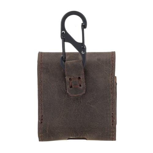 Luxury Tan Brown Leather Apple AirPods Bag Cover Case with Magnetic Closure - Bomonti - 2