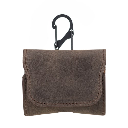 Luxury Tan Brown Leather Apple AirPods Pro Bag Cover Case with Magnetic Closure - Bomonti - 1