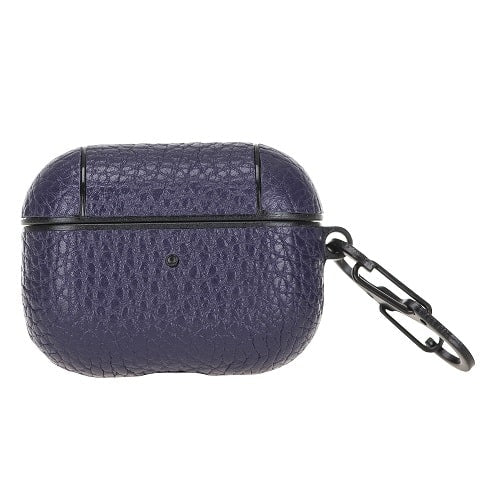 Luxury Violet Leather Apple AirPods Flip Cover Case with Side Hook 3rd Generation - Bomonti - 1
