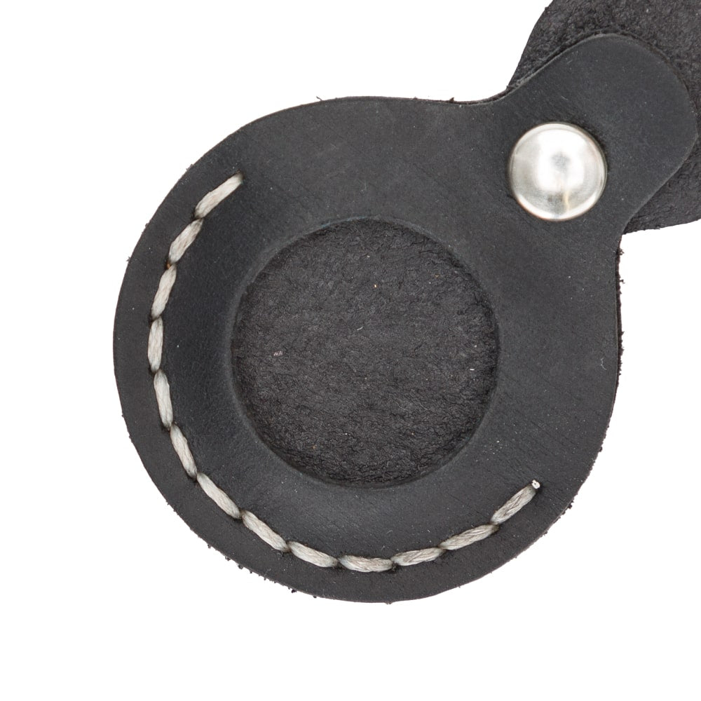 Luxury Black Leather Apple AirTag Luggage Tag Cover Case Holder - Bomonti - 6