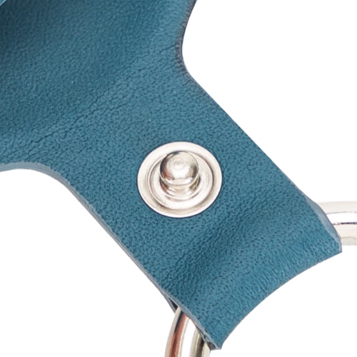 Luxury Blue Leather Apple AirTag Cover Case and Holder with Keychain Ring - Bomonti - 4