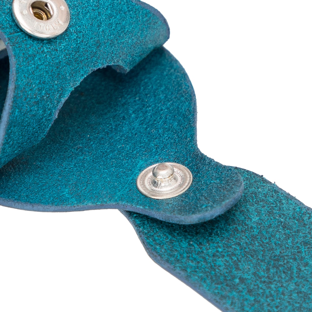 Luxury Blue Leather Apple AirTag Luggage Tag Cover Case Holder - Bomonti - 7