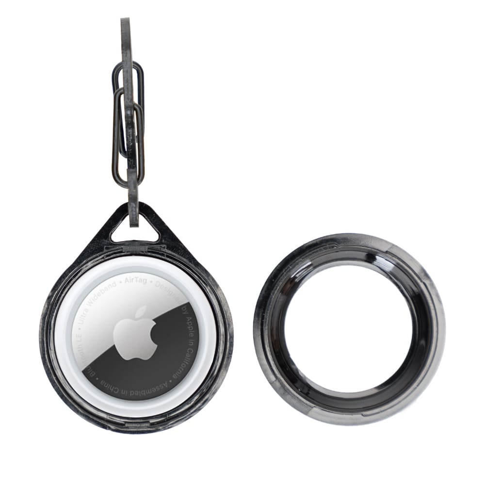 Luxury Blue Leather Apple AirTag Luggage Tag Cover Case Holder with Chain - Bomonti - 4