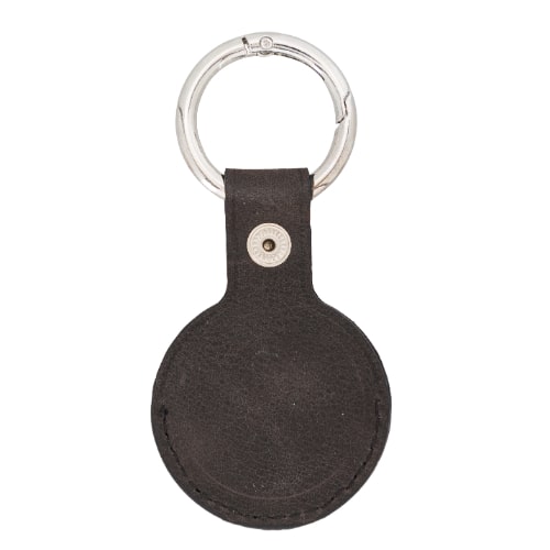 Luxury Dark Brown Leather Apple AirTag Cover Case and Holder with Keychain Ring - Bomonti - 2