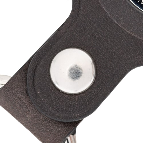 Luxury Dark Brown Leather Apple AirTag Cover Case and Holder with Keychain Ring - Bomonti - 4