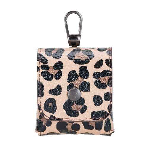 Luxury Leopard Leather Apple AirPods Cover Bag Case with Button Closure - Bomonti - 1