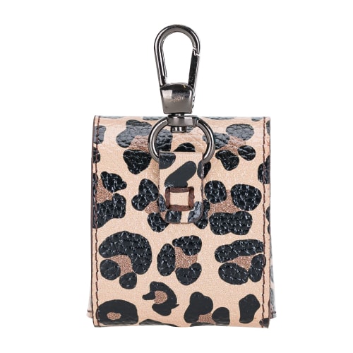 Luxury Leopard Leather Apple AirPods Cover Bag Case with Button Closure - Bomonti - 2