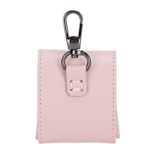 Luxury Pink Leather Apple AirPods Cover Bag Case with Button Closure - Bomonti - 2