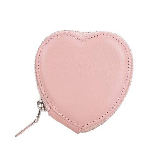 Luxury Pink Leather Apple AirPods Cover Valentine Case with Zip Closure - Bomonti - 1