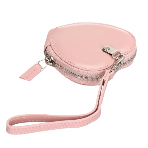 Luxury Pink Leather Apple AirPods Cover Valentine Case with Zip Closure - Bomonti - 3