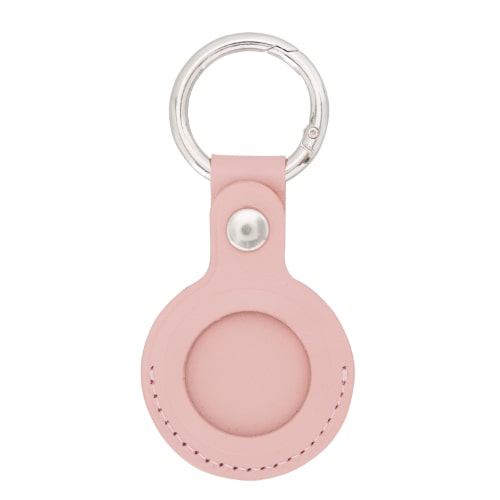 Luxury Pink Leather Apple AirTag Cover Case and Holder with Keychain Ring - Bomonti - 1