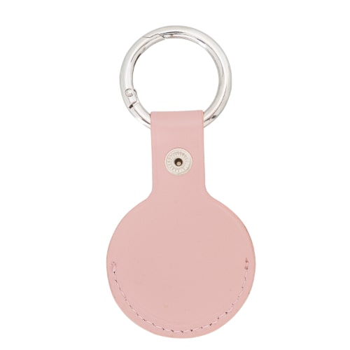 Luxury Pink Leather Apple AirTag Cover Case and Holder with Keychain Ring - Bomonti - 2