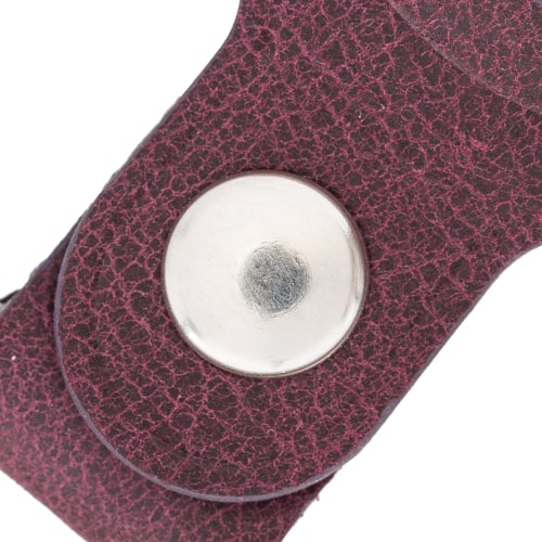 Luxury Purple Leather Apple AirTag Cover Case and Holder with Keychain Ring - Bomonti - 4