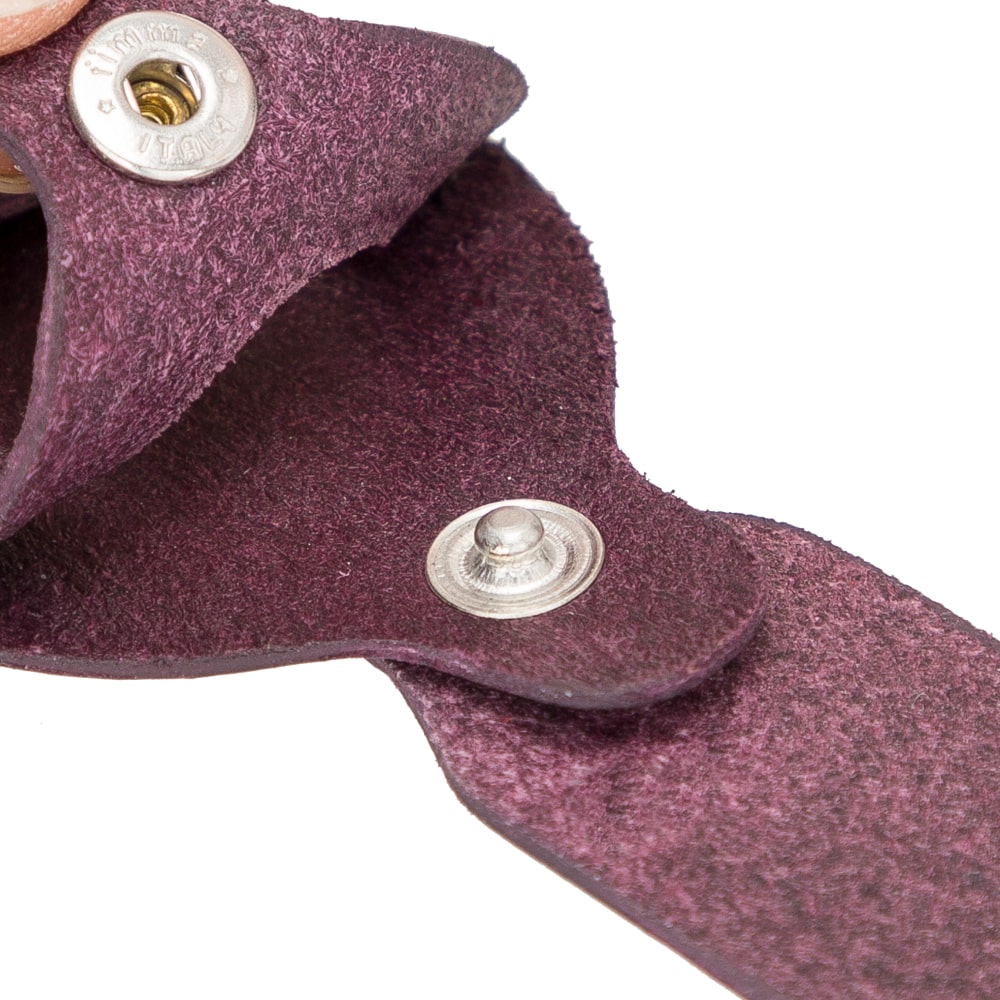 Luxury Purple Leather Apple AirTag Luggage Tag Cover Case Holder - Bomonti - 7