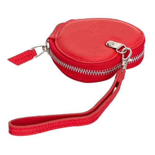 Luxury Red Leather Apple AirPods Cover Valentine Case with Zip Closure - Bomonti - 3