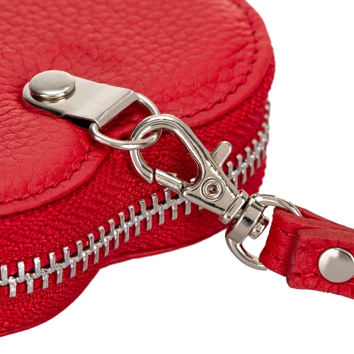 Luxury Red Leather Apple AirPods Cover Valentine Case with Zip Closure - Bomonti - 4