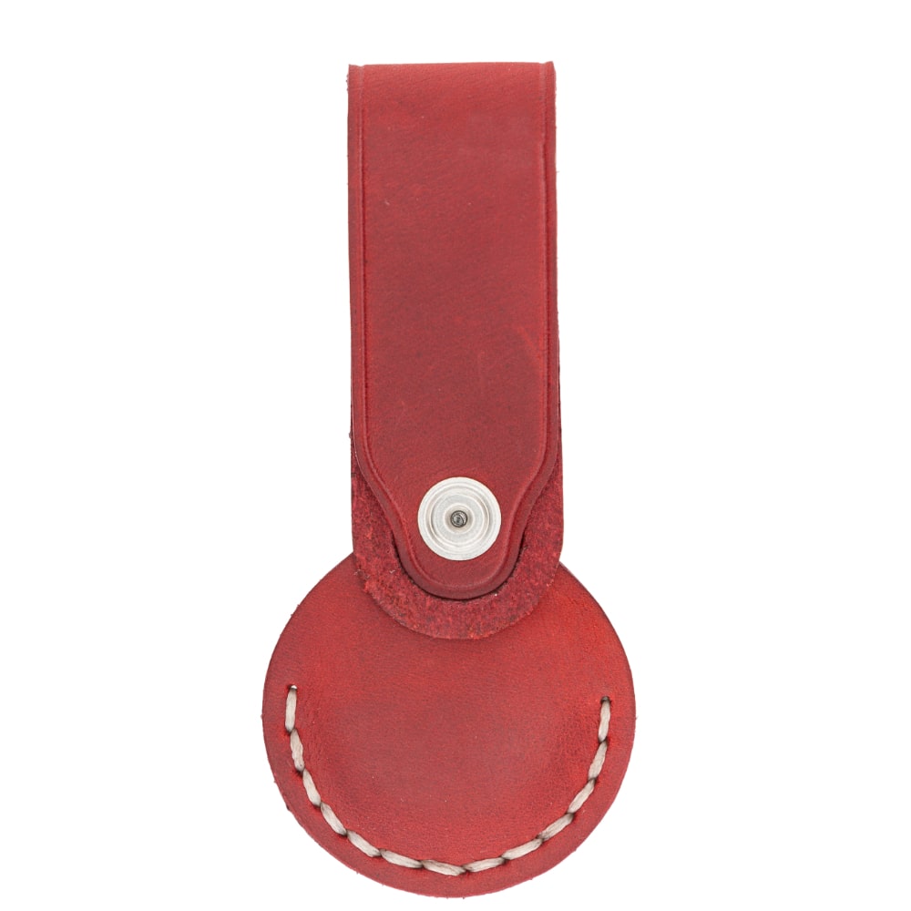Luxury Red Leather Apple AirTag Luggage Tag Cover Case Holder - Bomonti - 2